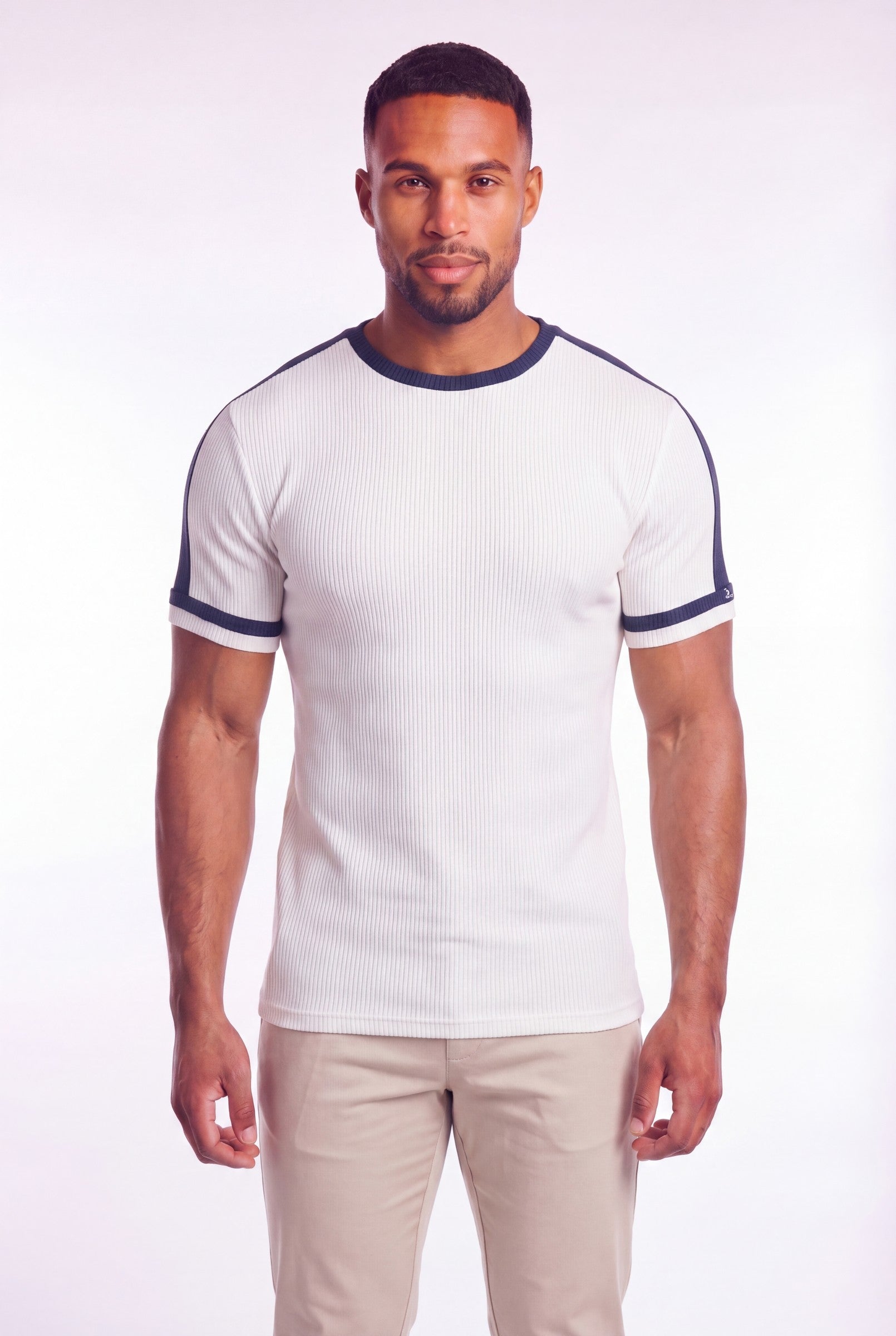 Men's Textured Ringer Crewneck T-Shirt | Blackstone London
