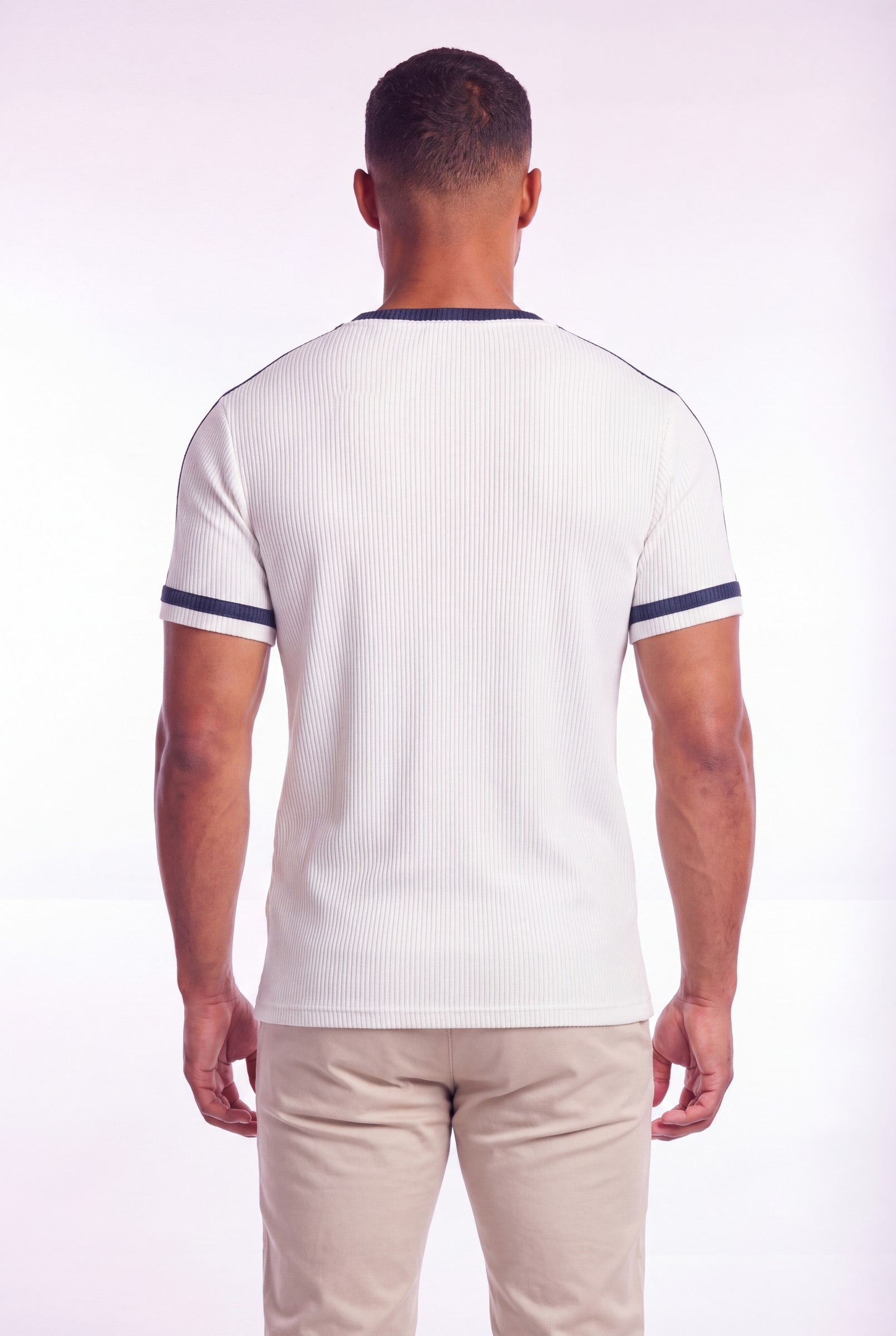 Men's Textured Ringer Crewneck T-Shirt | Blackstone London