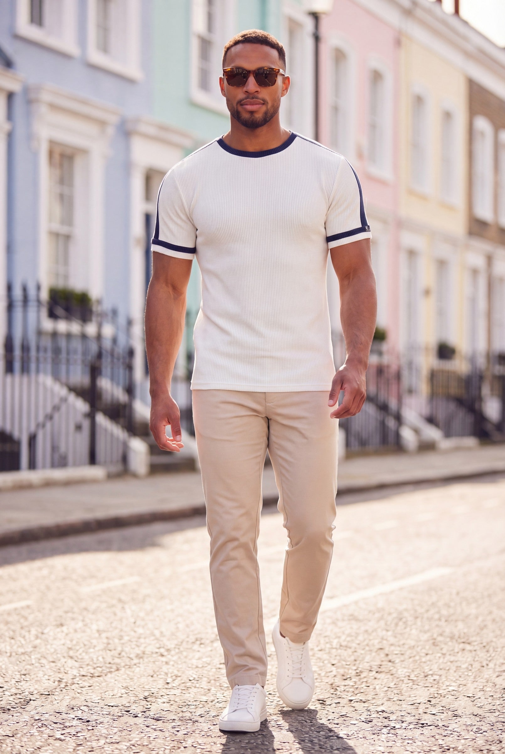 Men's Textured Ringer Crewneck T-Shirt | Blackstone London