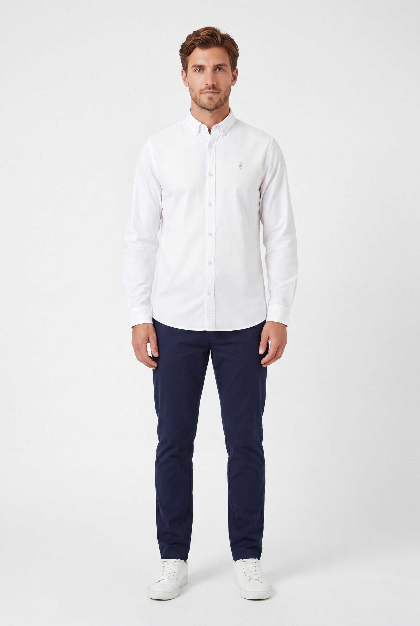 Men's Cotton Twill Long Sleeve Button Down Shirt | Blackstone London