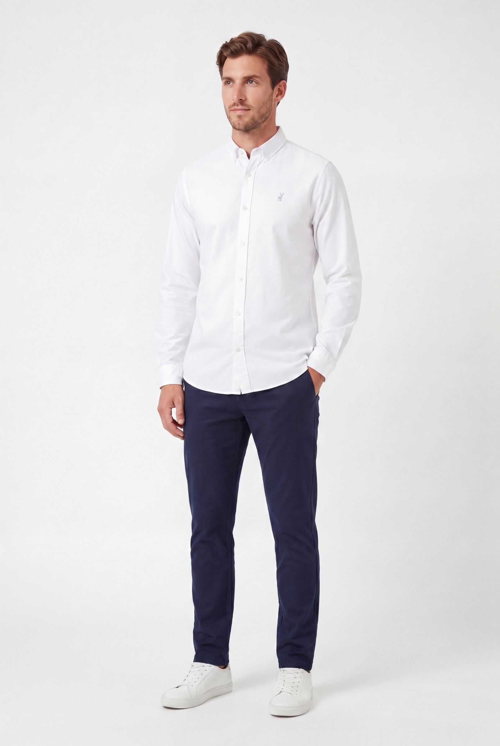 Men's Cotton Twill Long Sleeve Button Down Shirt | Blackstone London