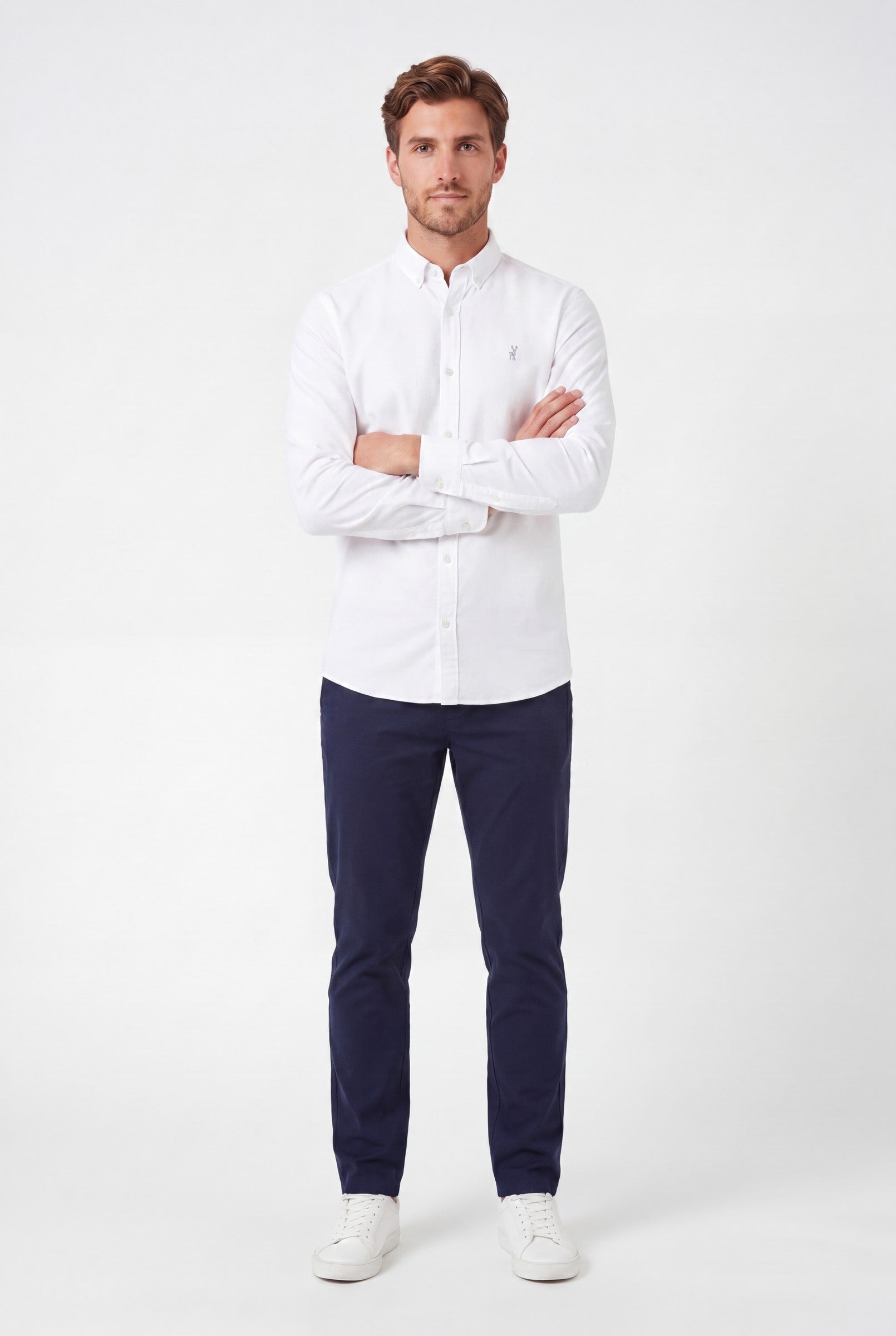 Men's Cotton Twill Long Sleeve Button Down Shirt | Blackstone London