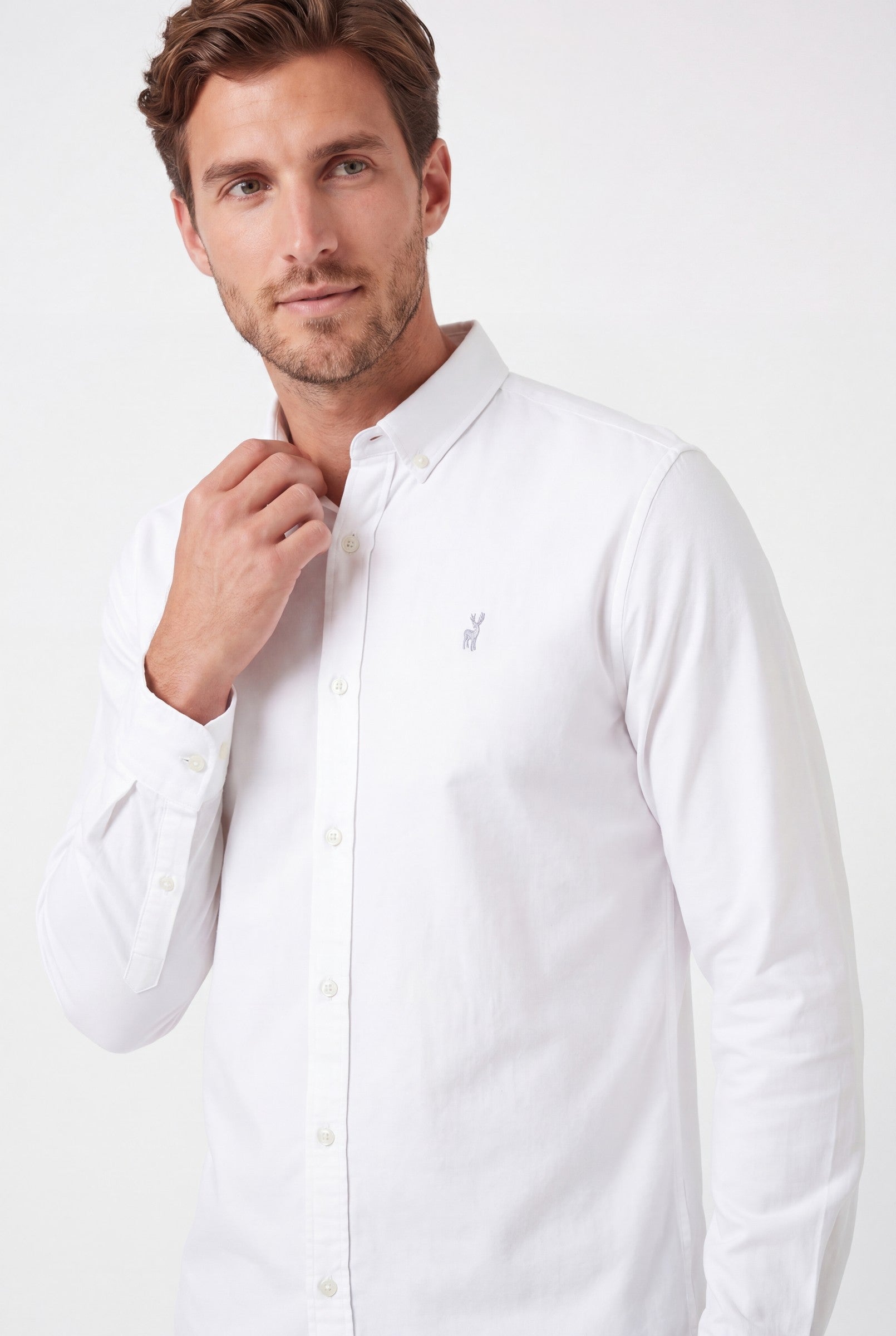 Men's Cotton Twill Long Sleeve Button Down Shirt | Blackstone London