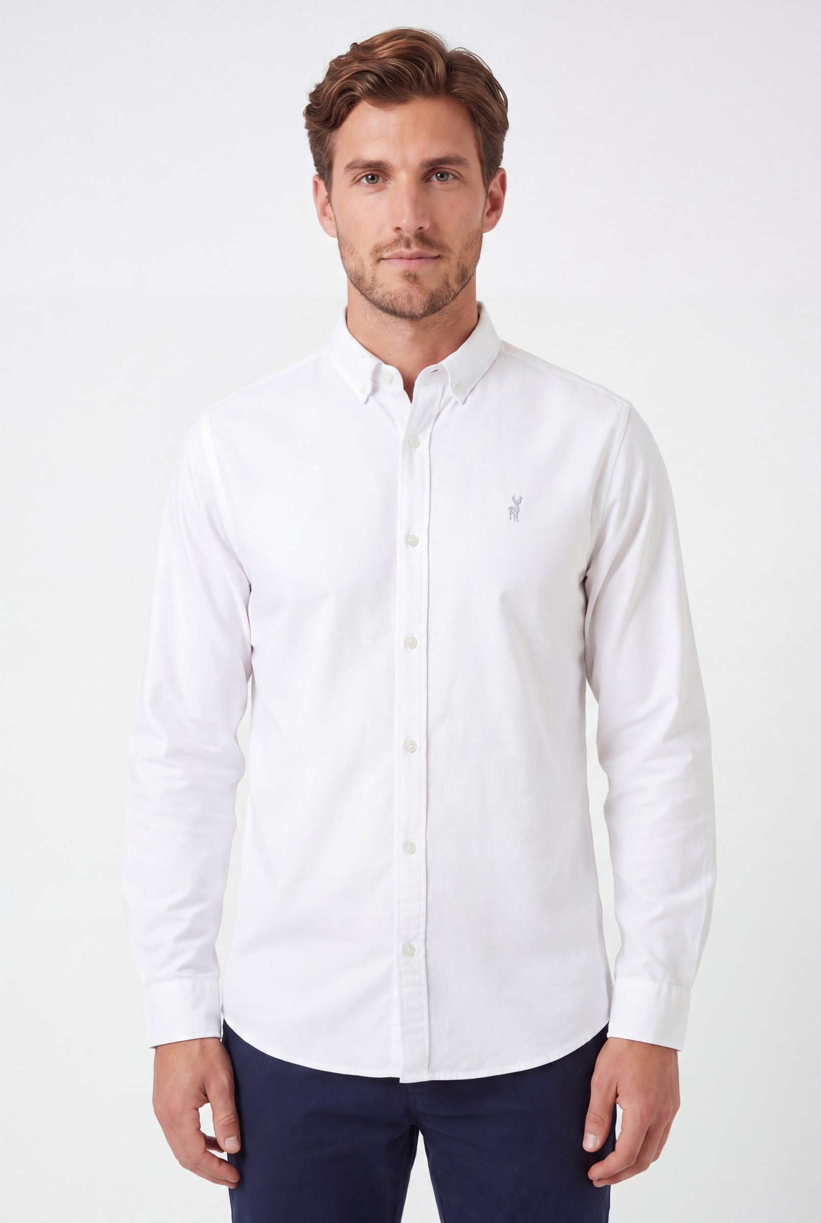 Men's Cotton Twill Long Sleeve Button Down Shirt | Blackstone London