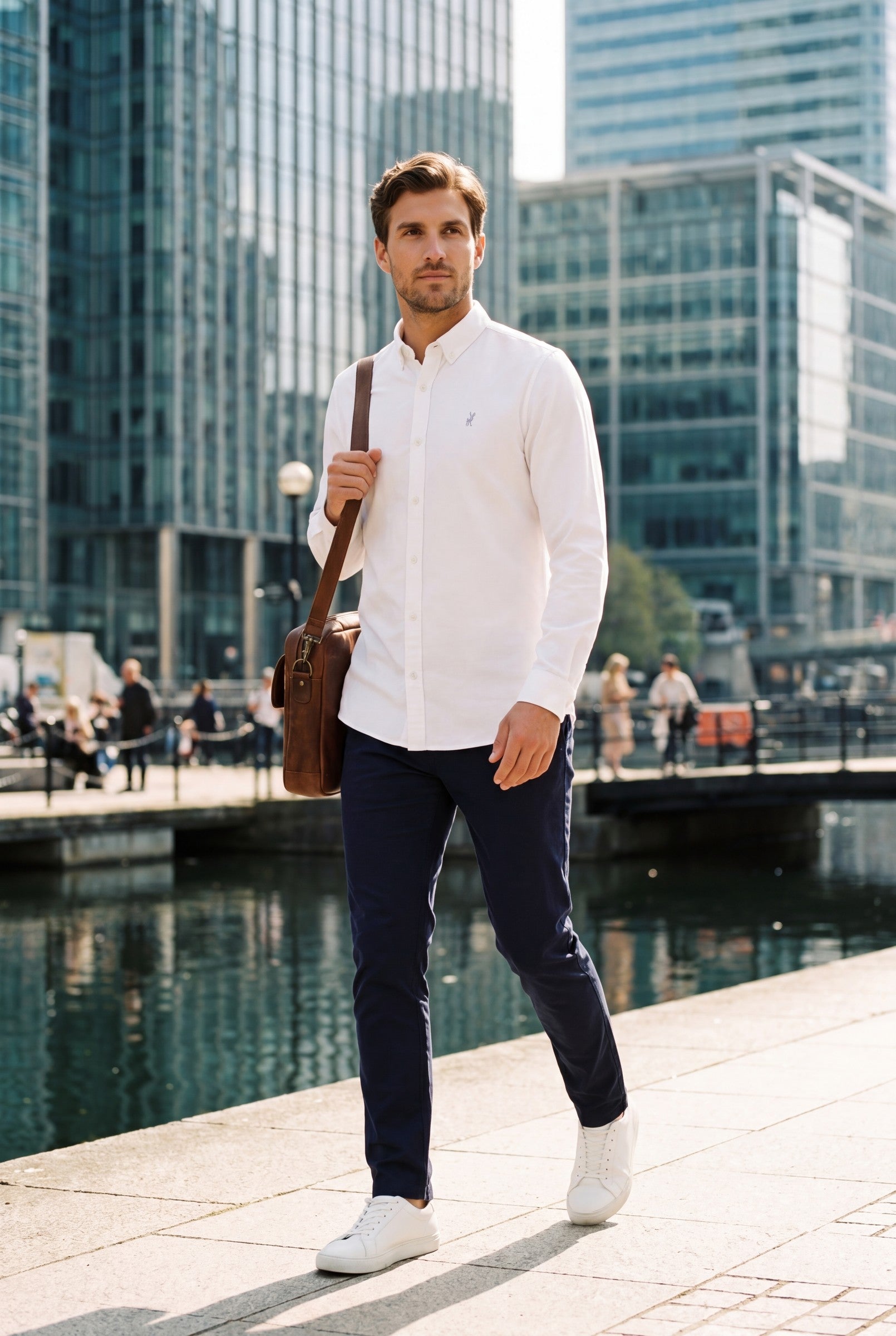 Men's Cotton Twill Long Sleeve Button Down Shirt | Blackstone London