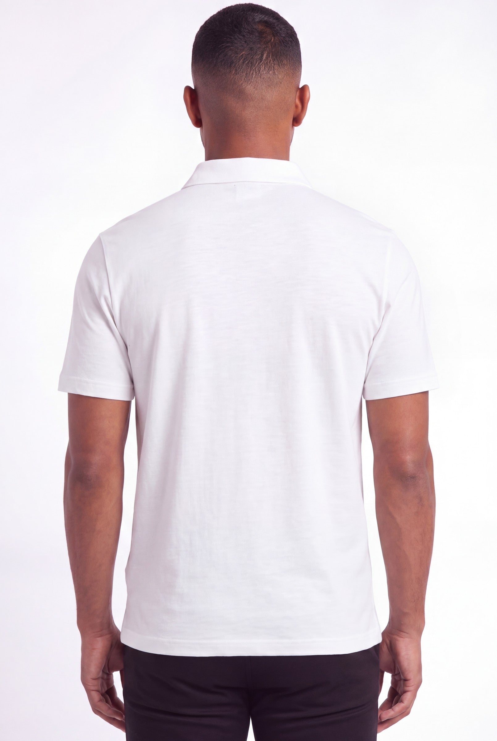 Men's Quinta Textured Zip Polo Shirt | Blackstone London