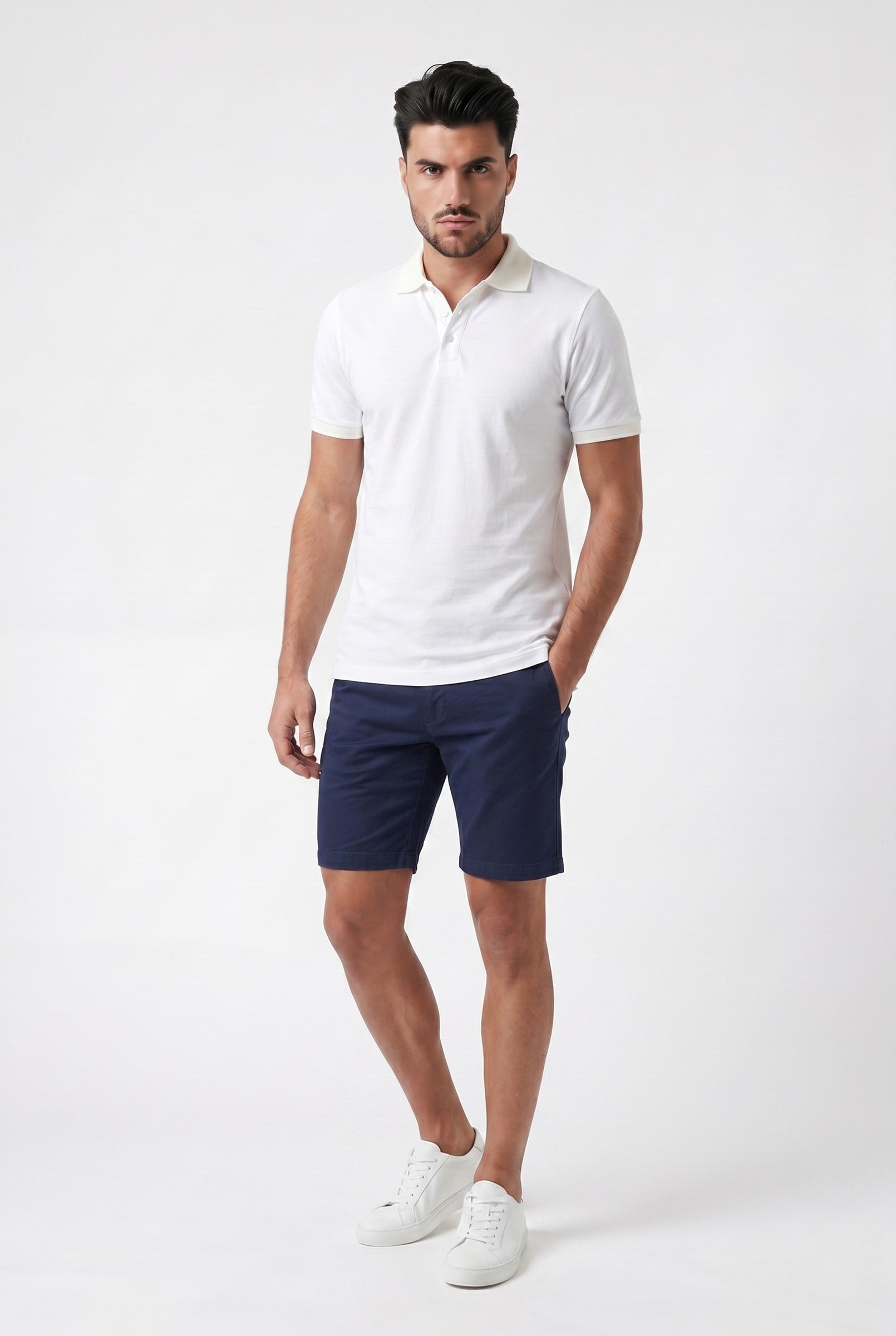 Men's White Pique Polo Shirt | Blackstone London