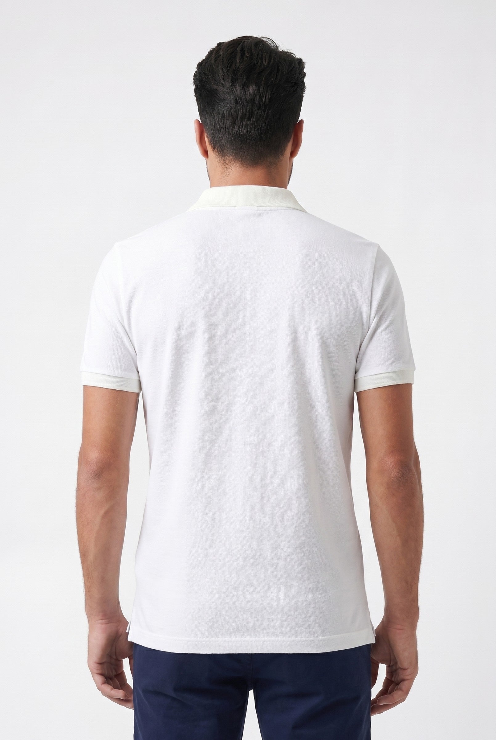 Men's White Pique Polo Shirt | Blackstone London