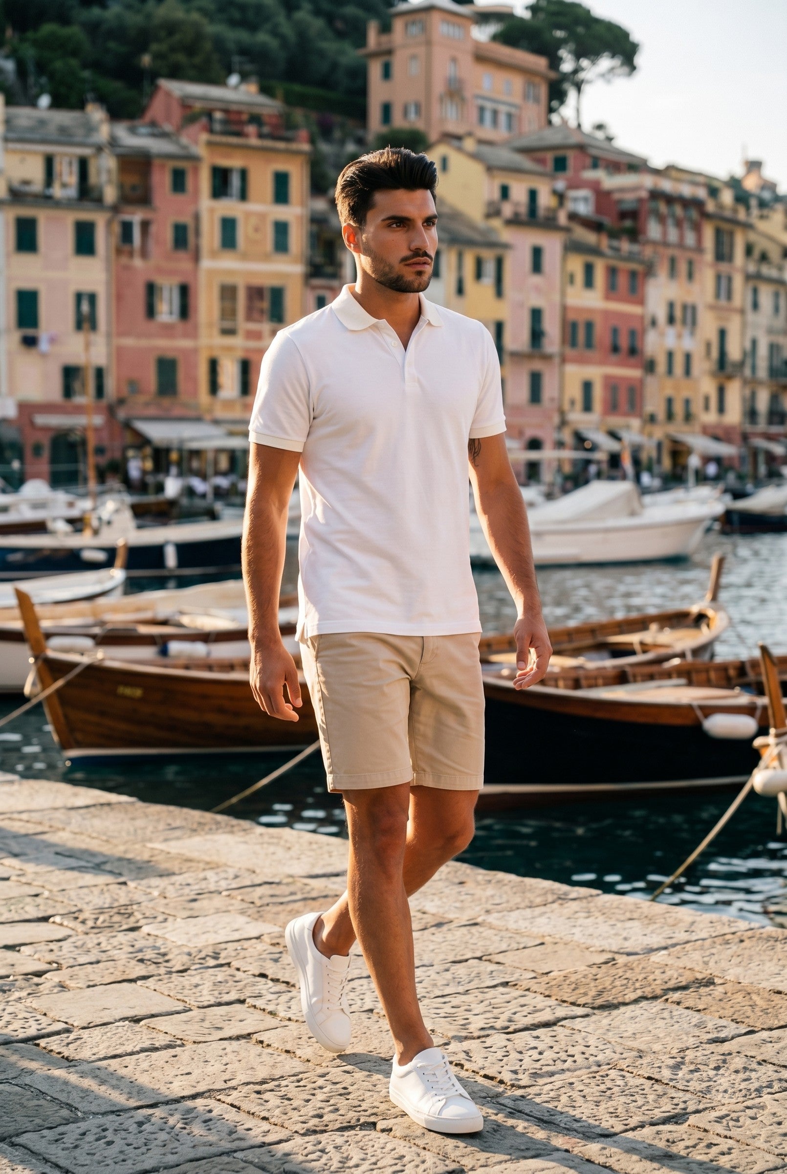 Men's White Pique Polo Shirt | Blackstone London