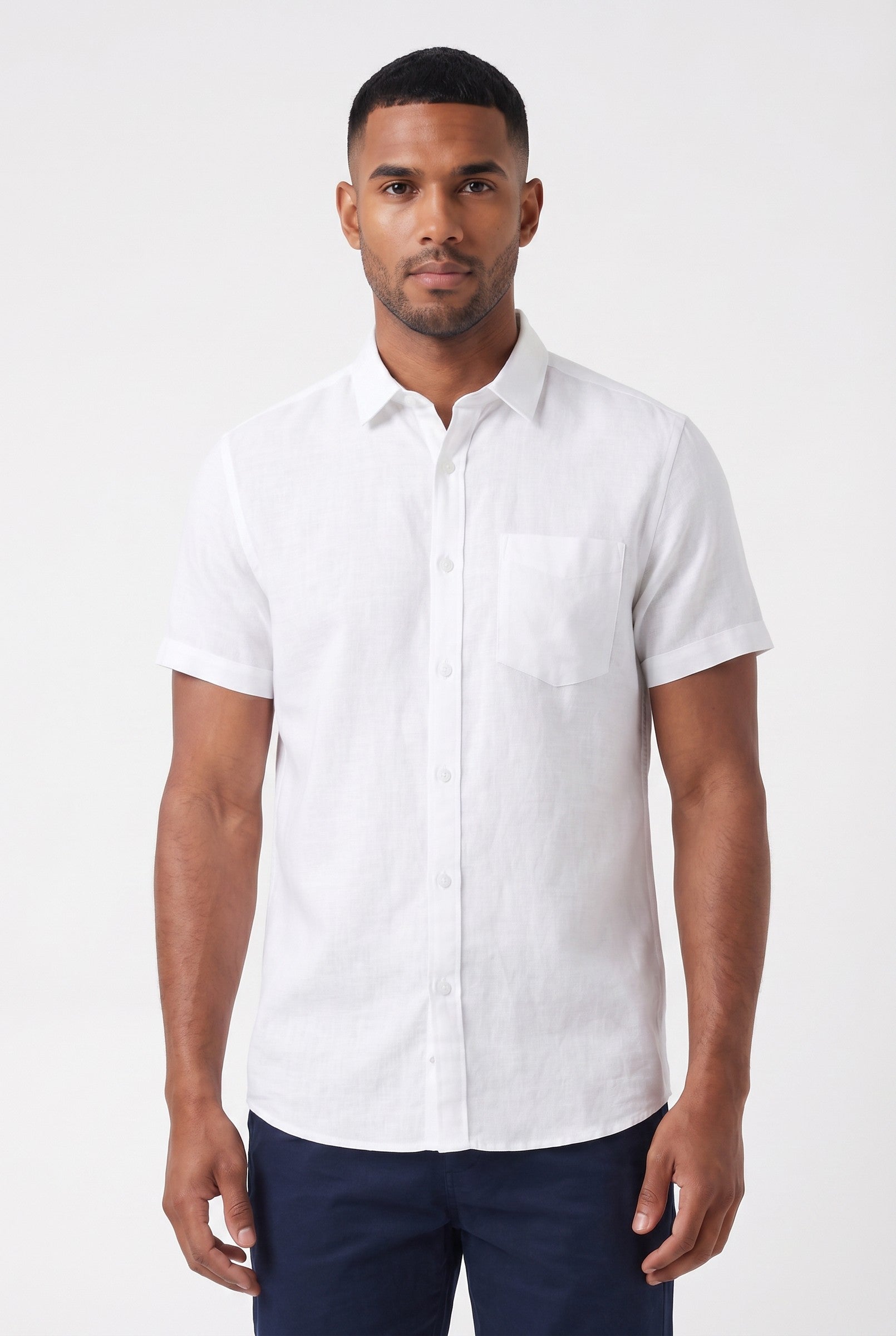 Men's Cotton Linen Short Sleeve Shirt | Blackstone London