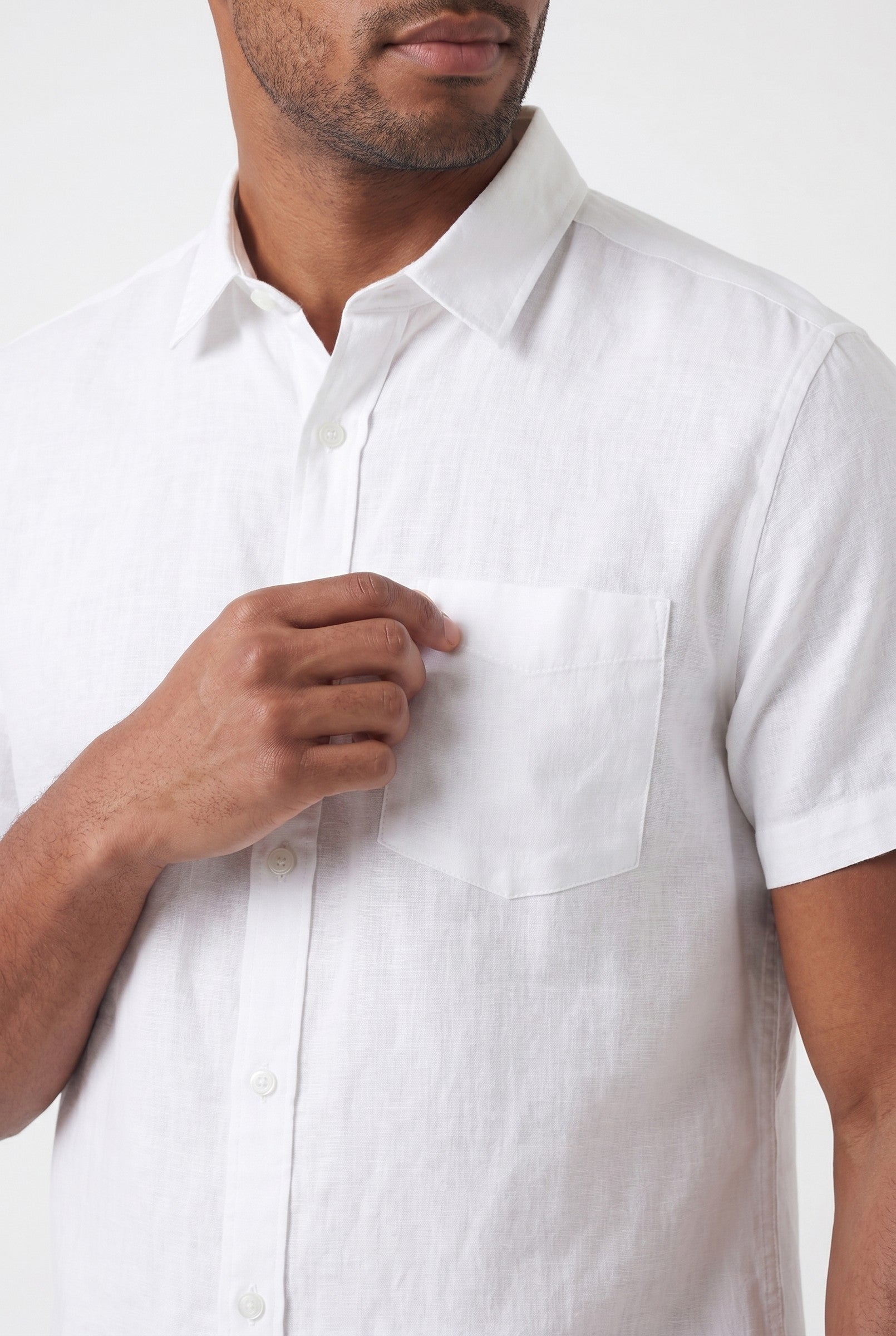 Men's Cotton Linen Short Sleeve Shirt | Blackstone London