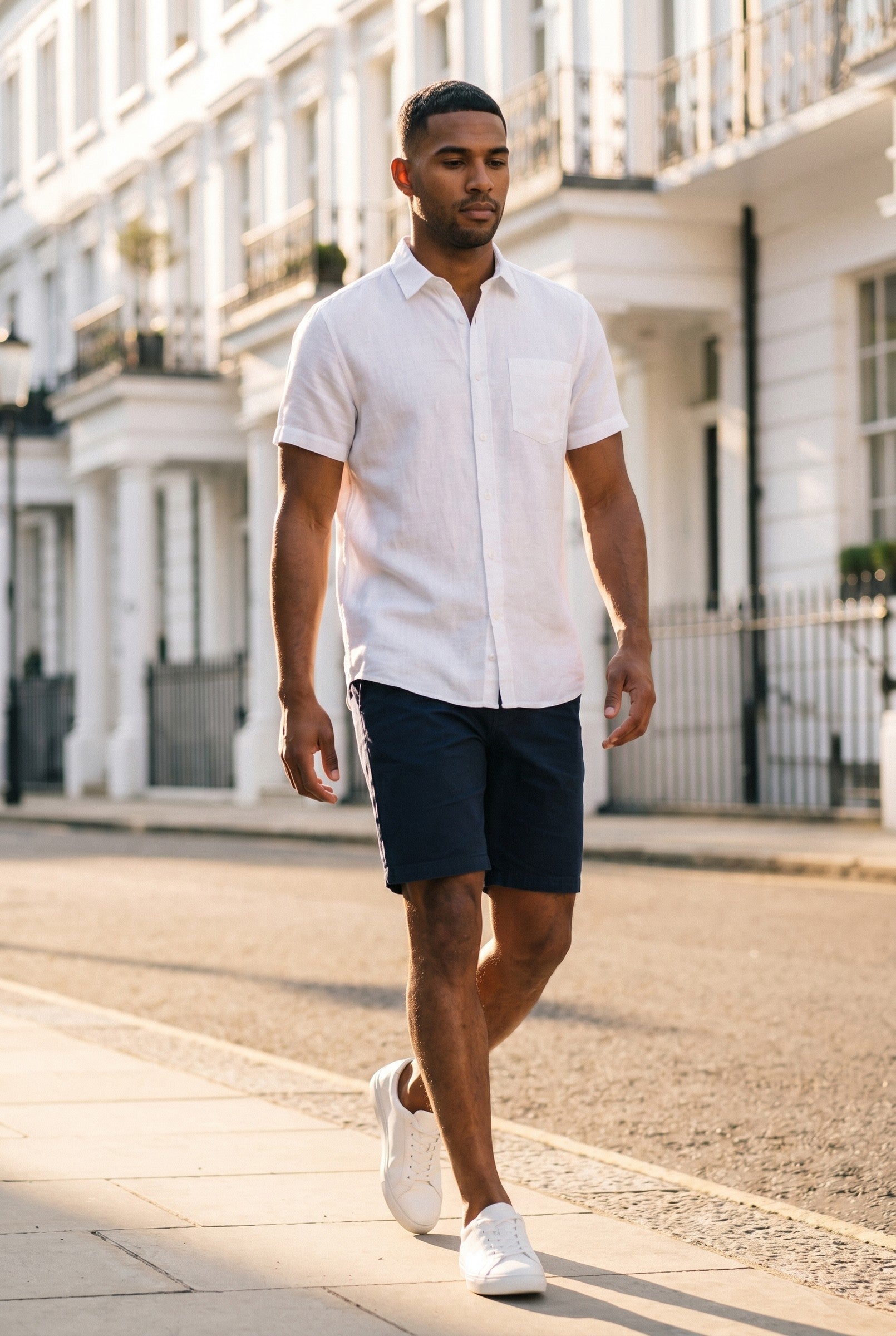 Men's Cotton Linen Short Sleeve Shirt | Blackstone London