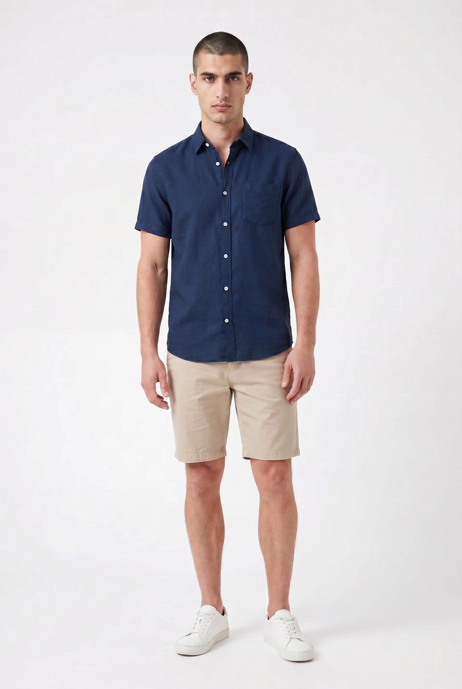 Men's Cotton Linen Short Sleeve Shirt | Blackstone London