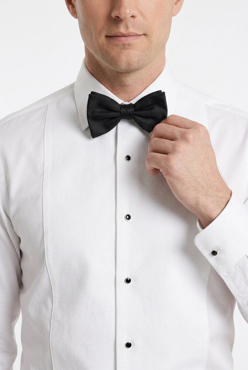 Men's White Marcella Bib Tuxedo Shirt | Blackstone London