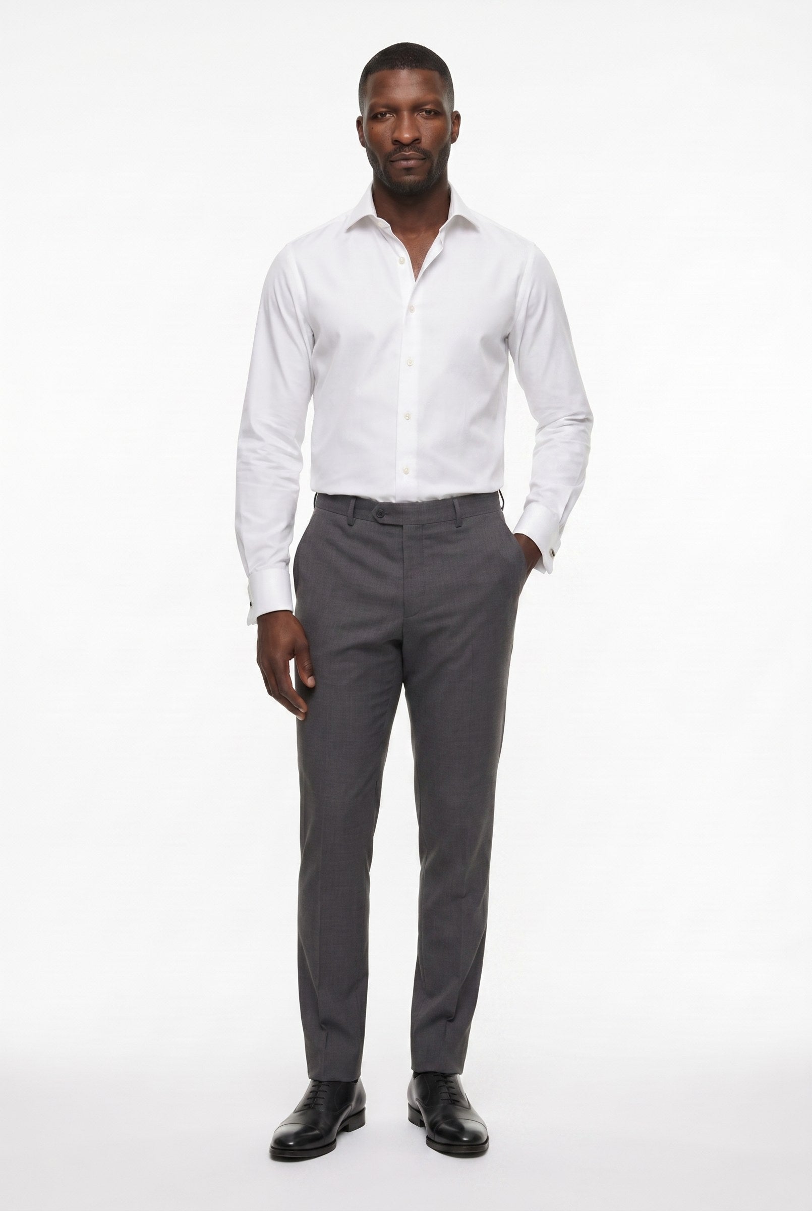 Men's White Poplin Slim Fit Formal Shirt | Blackstone London