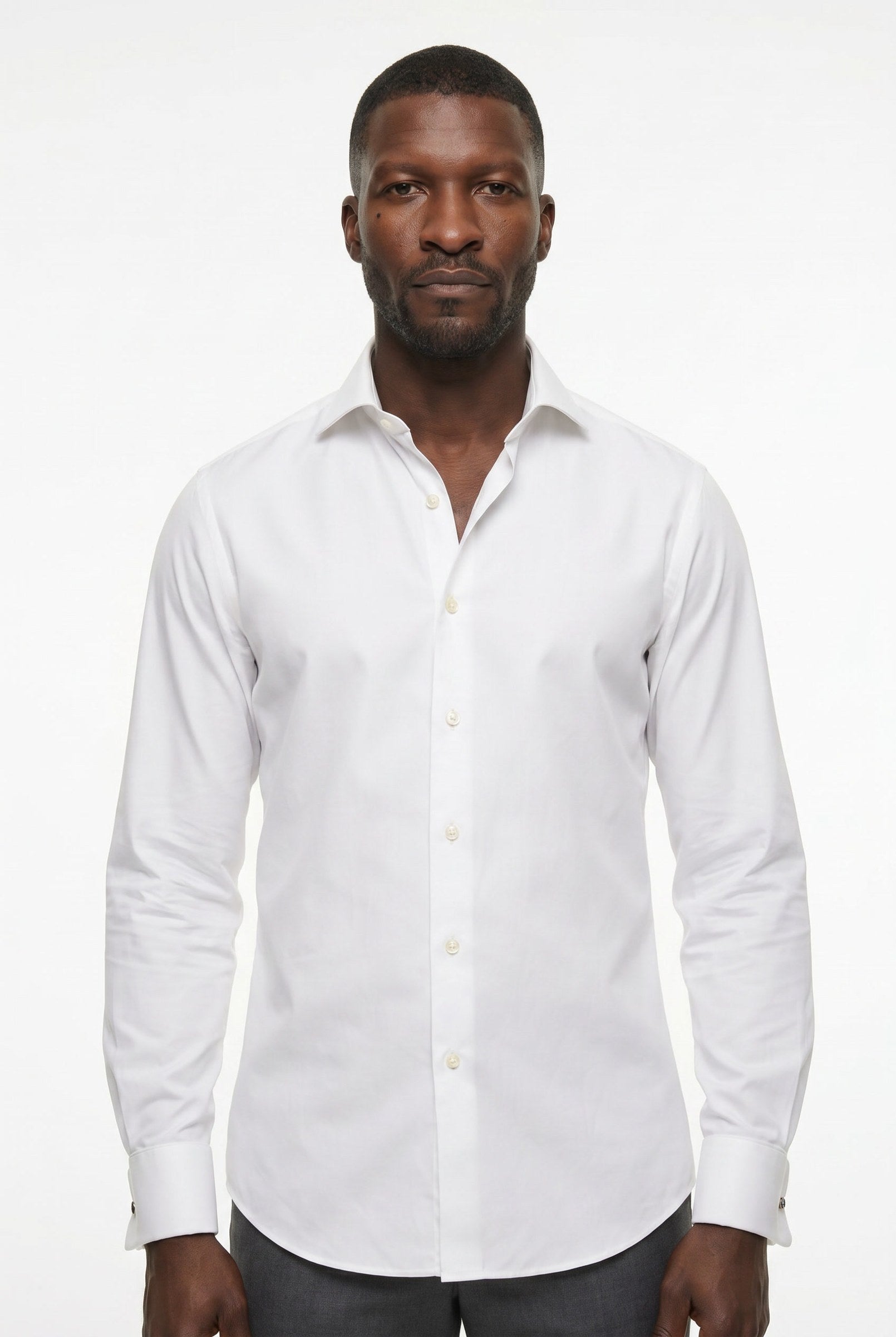 Men's White Poplin Slim Fit Formal Shirt | Blackstone London