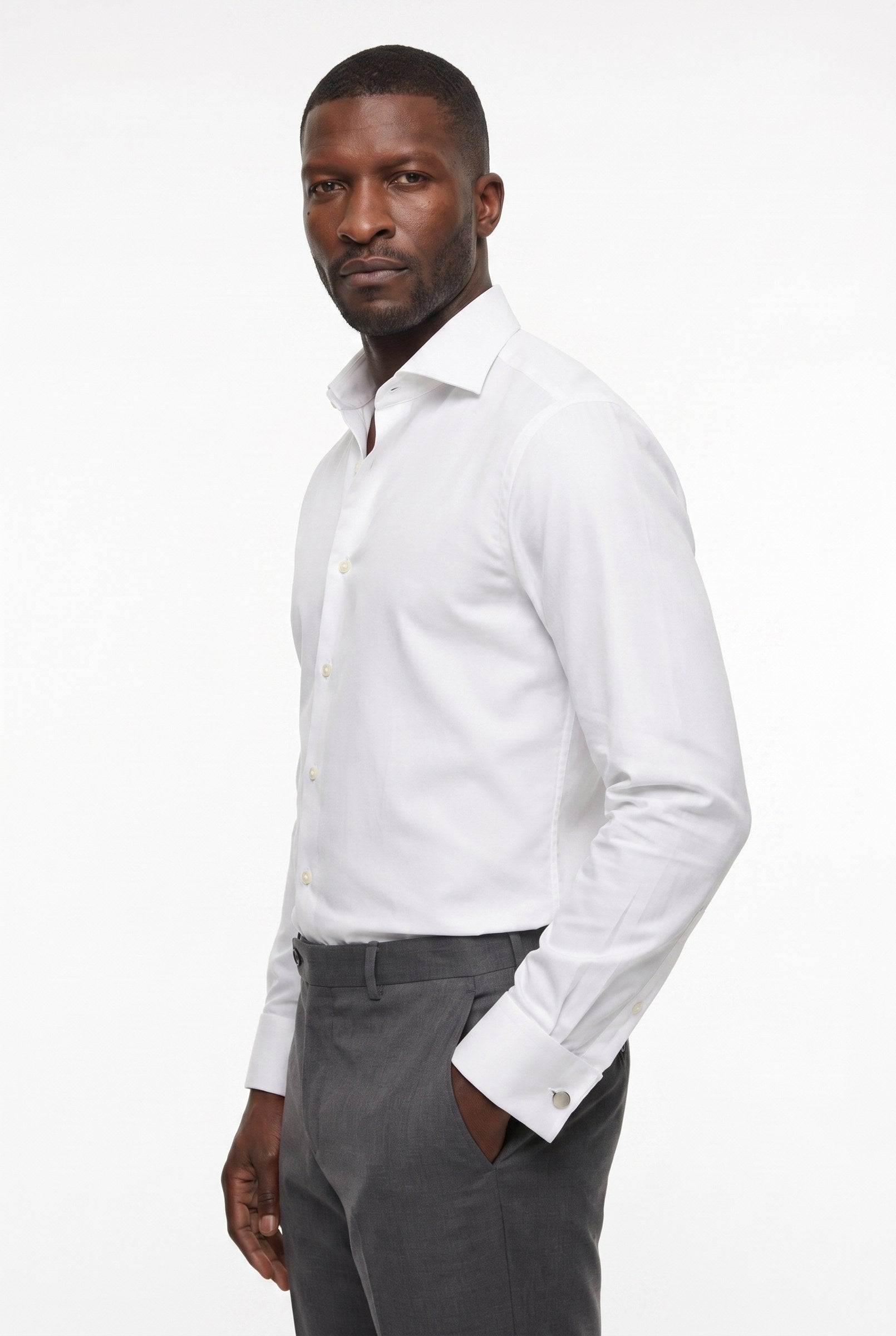 Men's White Poplin Slim Fit Formal Shirt | Blackstone London