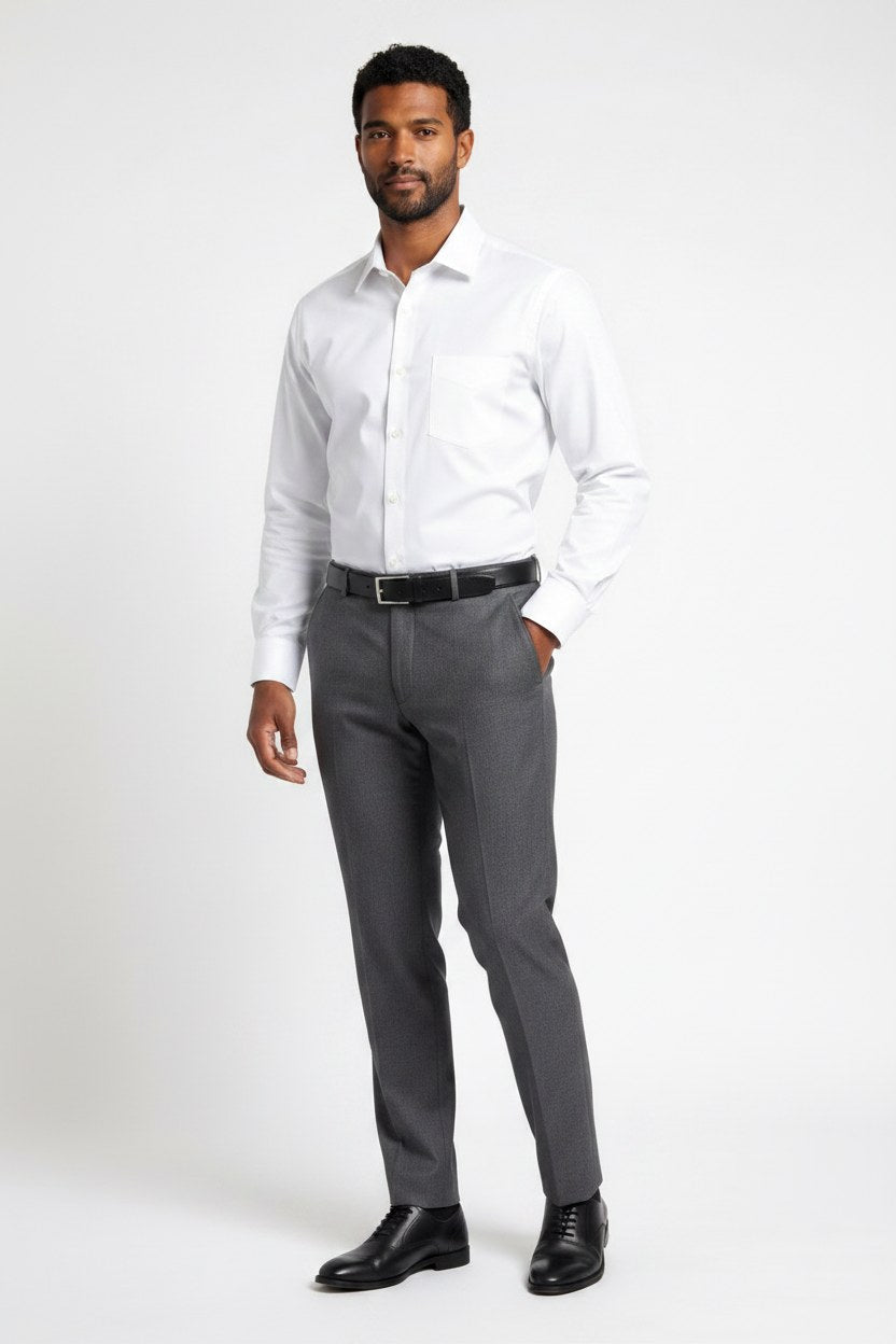Men's White Poplin Classic Fit Formal Shirt | Blackstone London