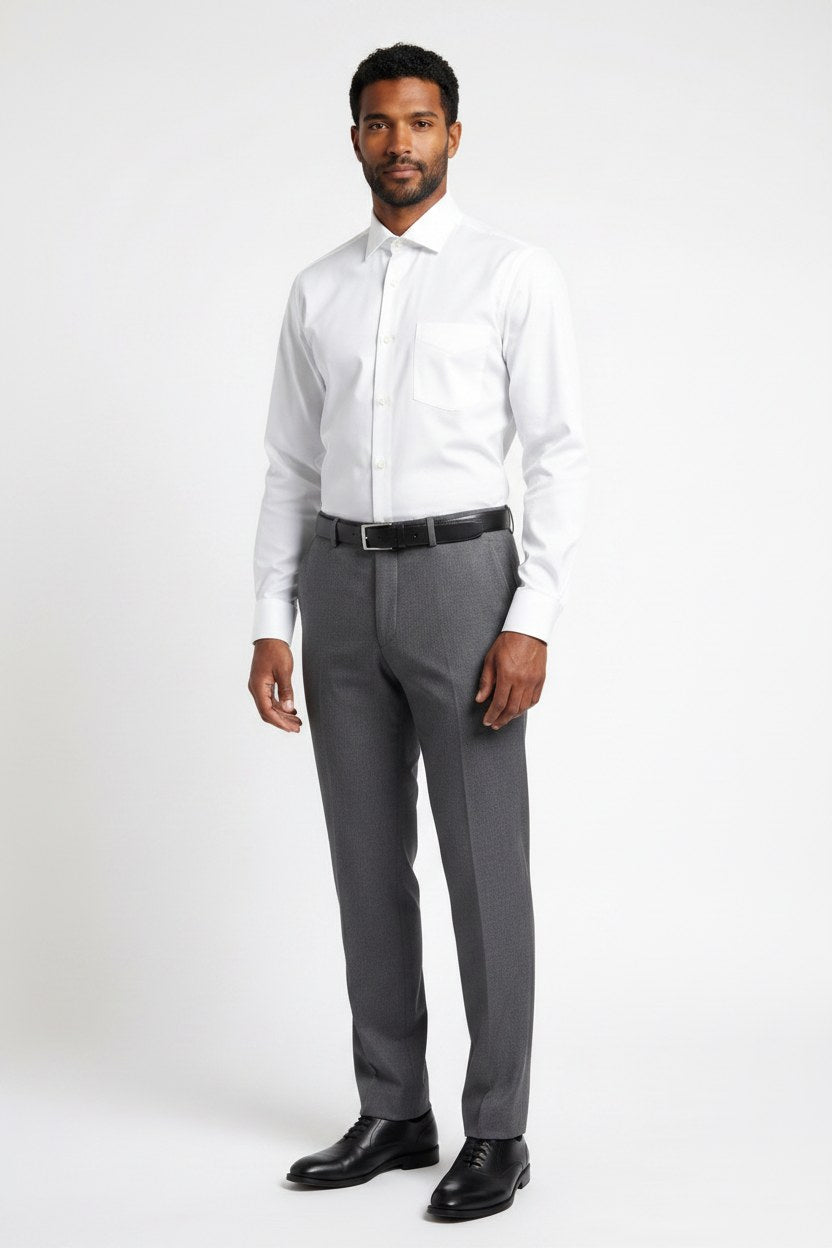 Men's White Poplin Classic Fit Formal Shirt | Blackstone London