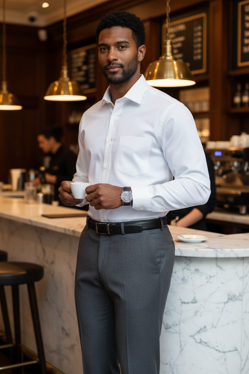 Men's White Poplin Classic Fit Formal Shirt | Blackstone London