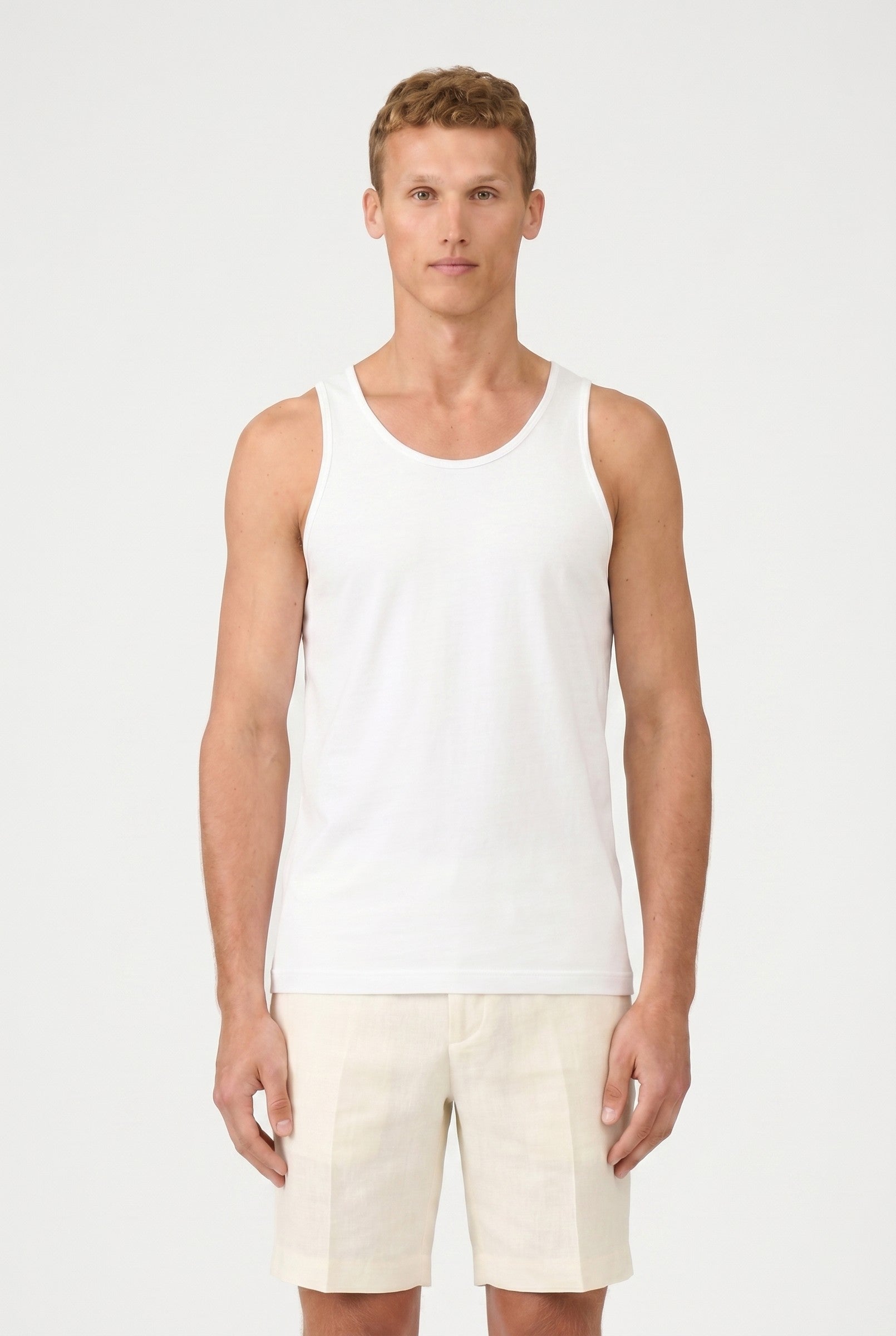 Men's Scoop Neck Cotton Vest | Blackstone London