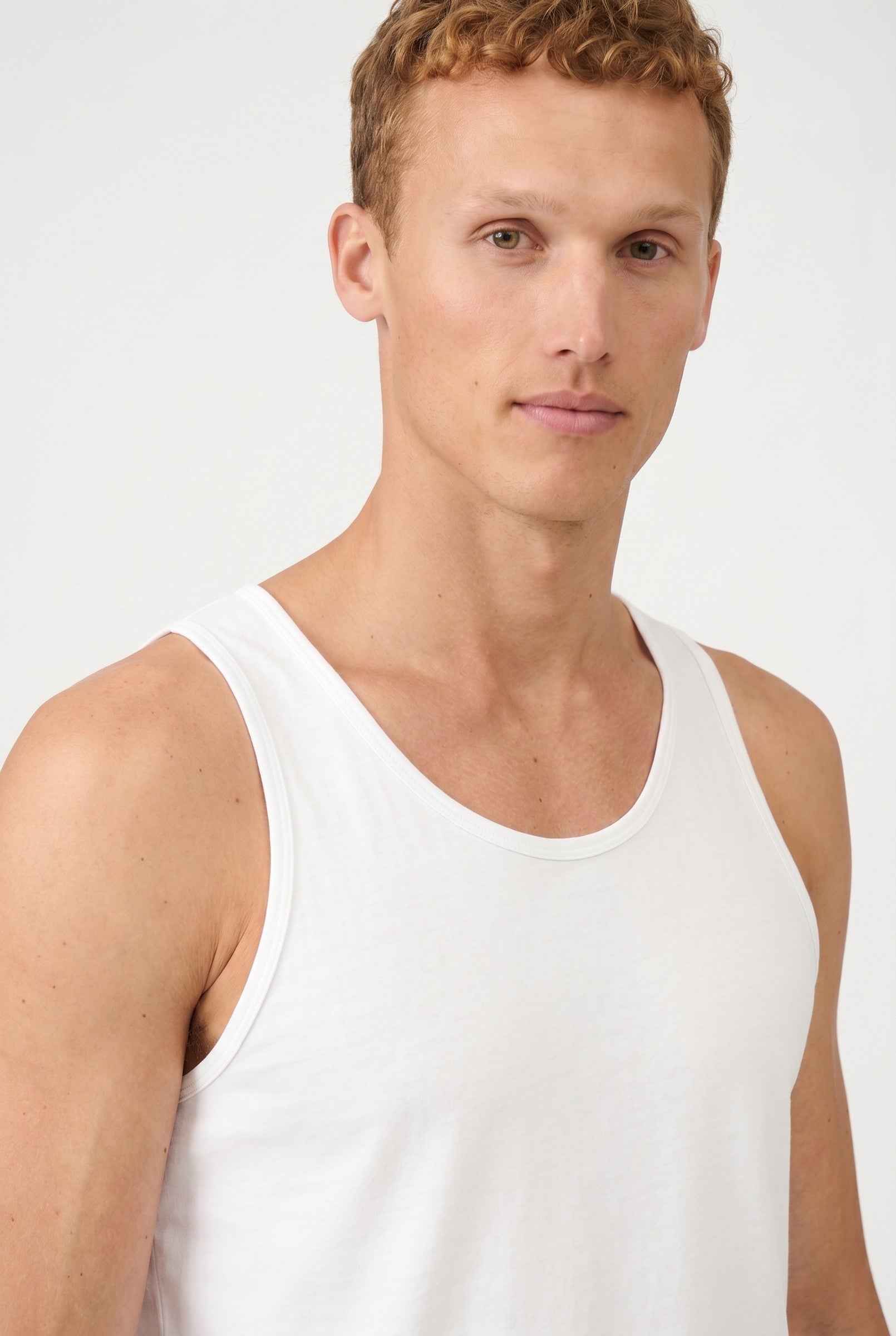 Men's Scoop Neck Cotton Vest | Blackstone London