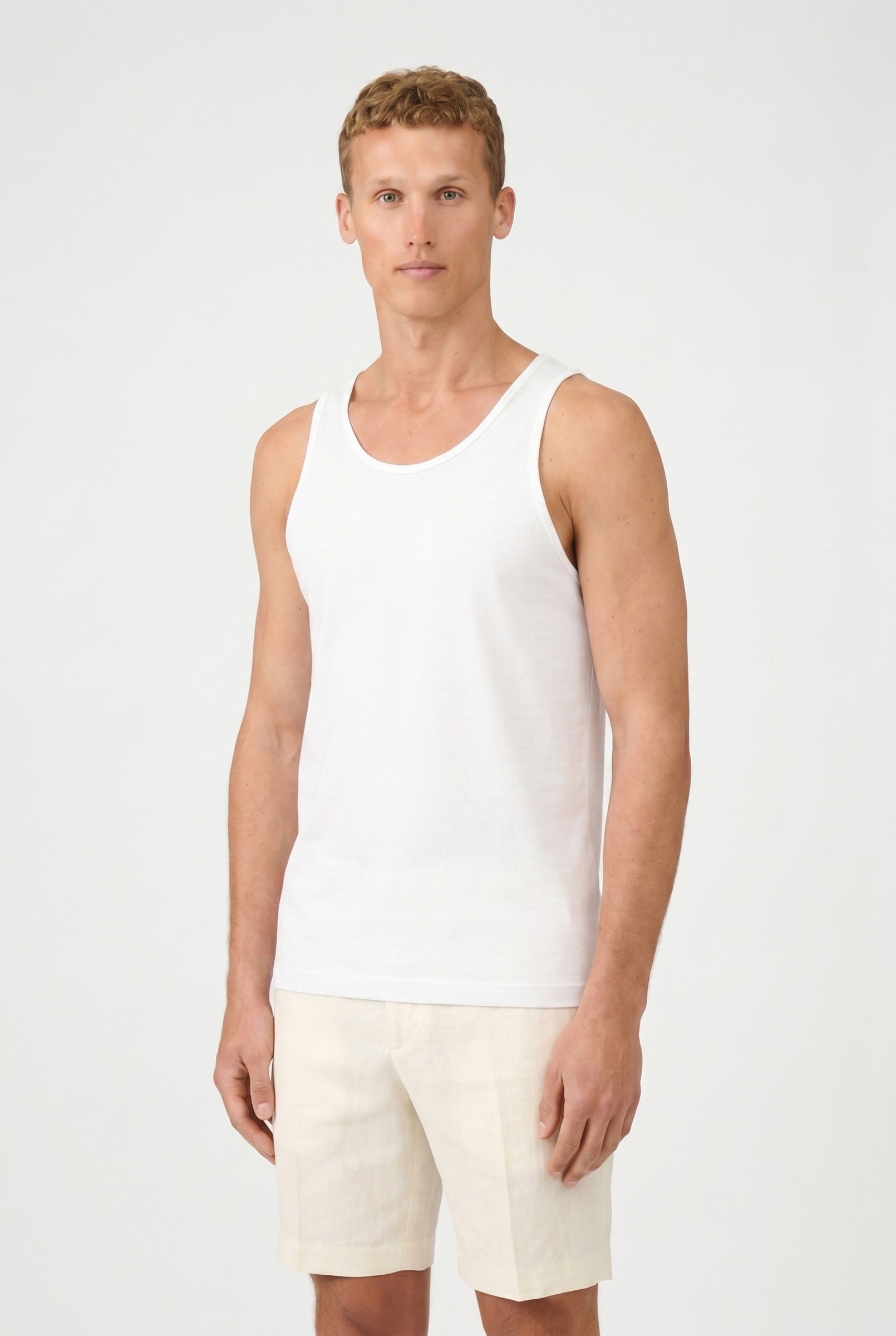 Men's Scoop Neck Cotton Vest | Blackstone London