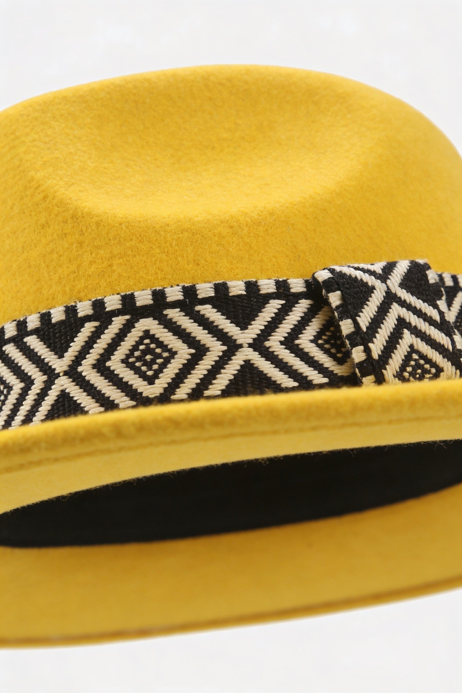 Men's Wide Brim Fedora Hat with Aztec Band | Blackstone London