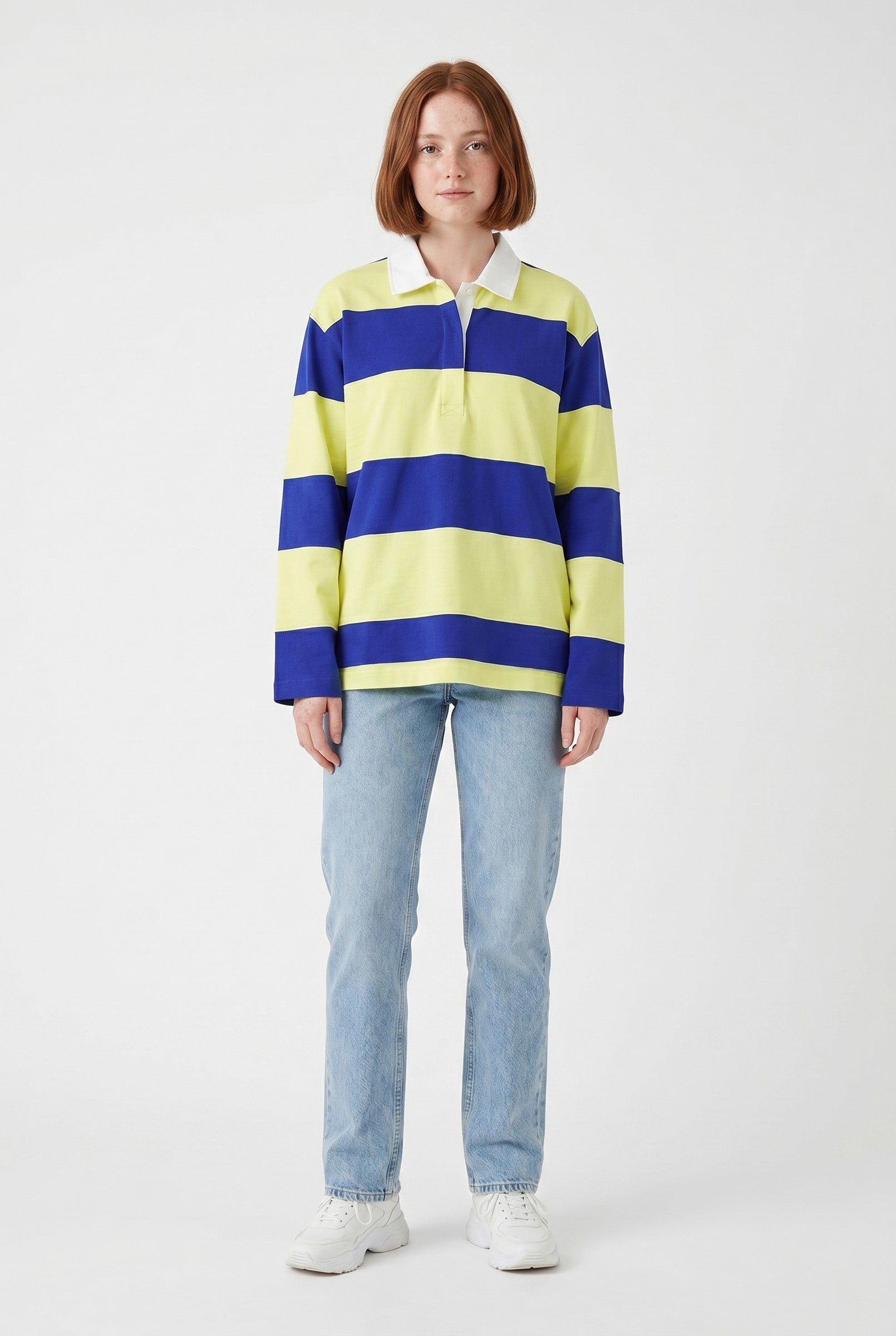 Women's Striped Rugby Long Sleeve Polo | Blackstone London