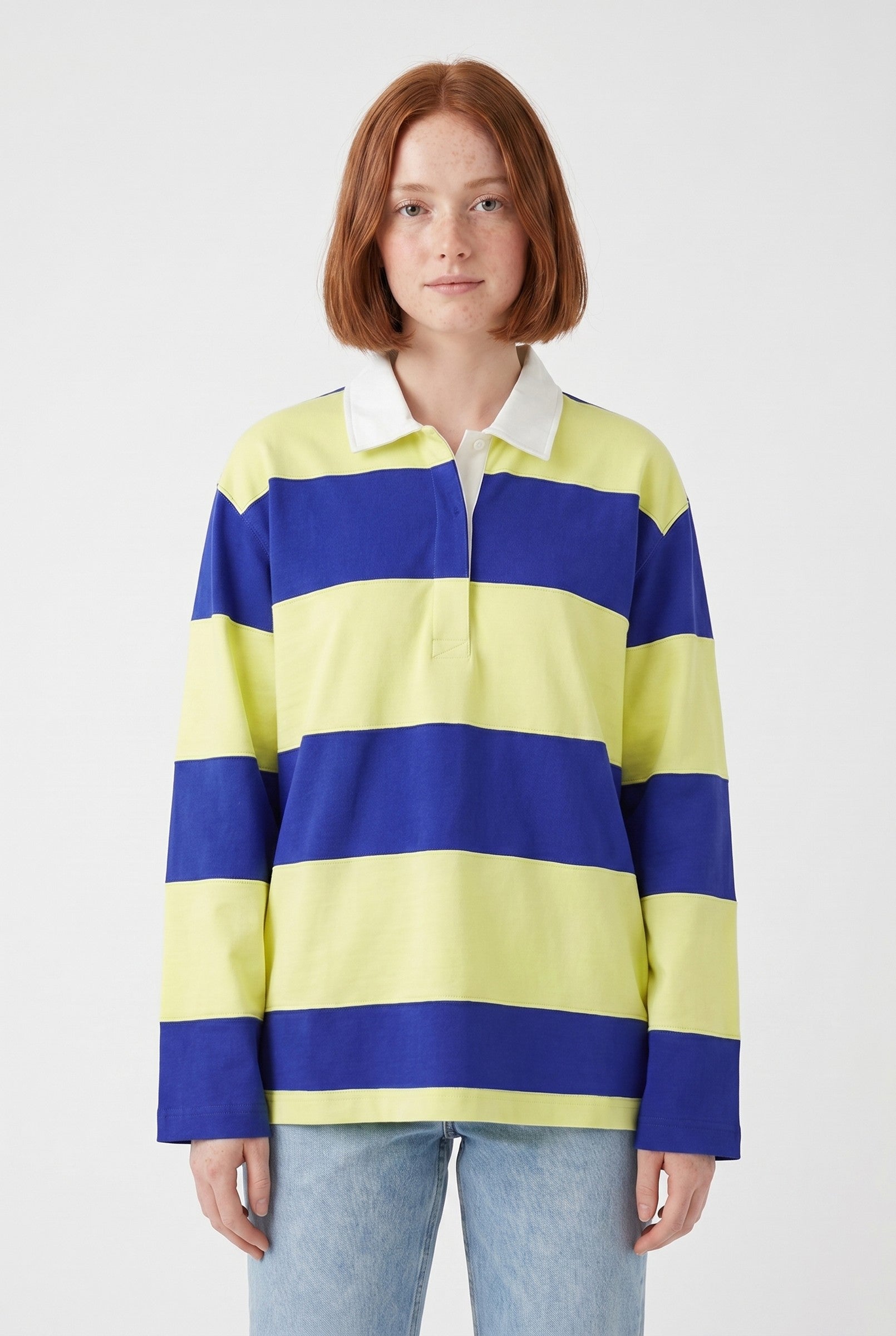 Women's Striped Rugby Long Sleeve Polo | Blackstone London