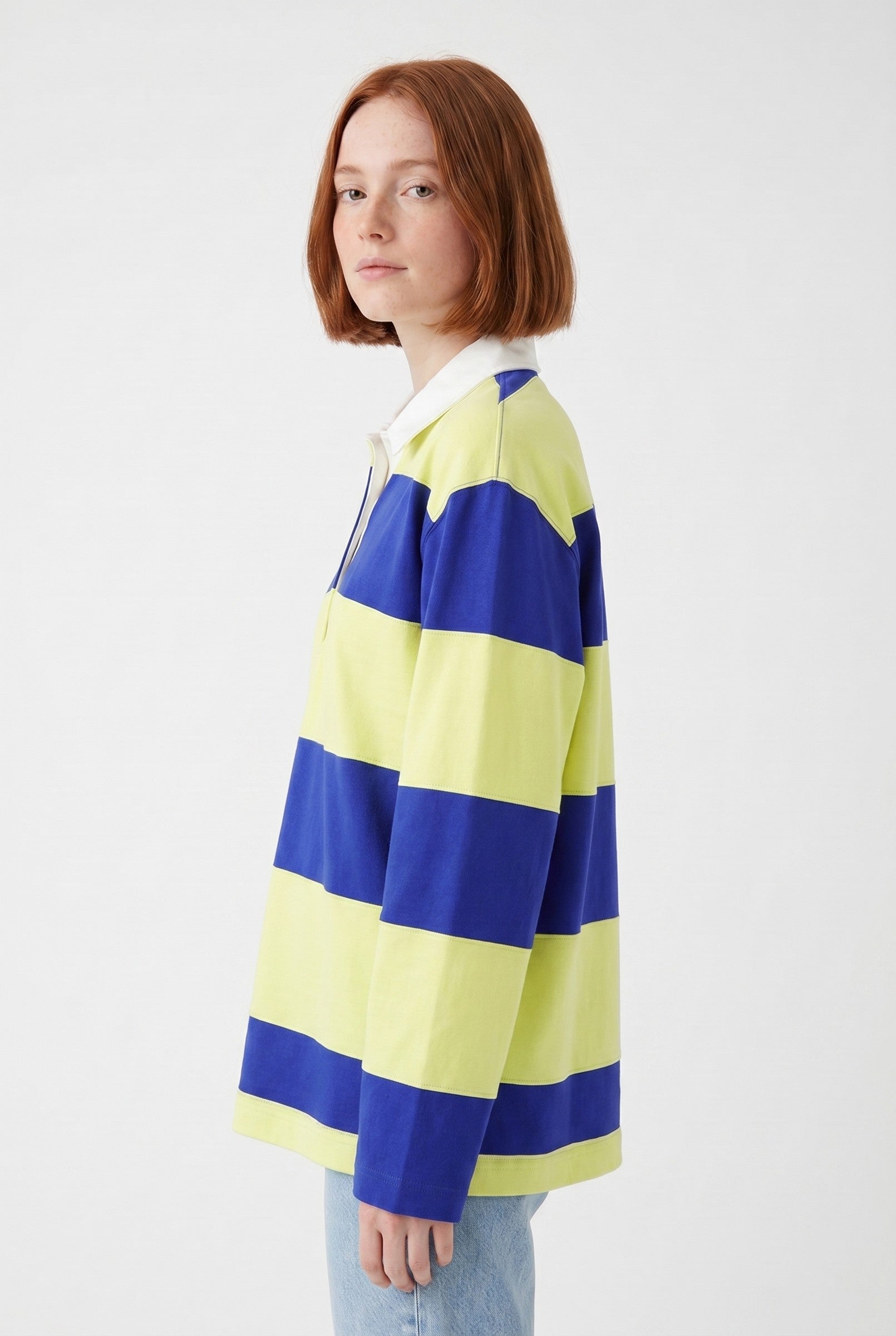 Women's Striped Rugby Long Sleeve Polo | Blackstone London